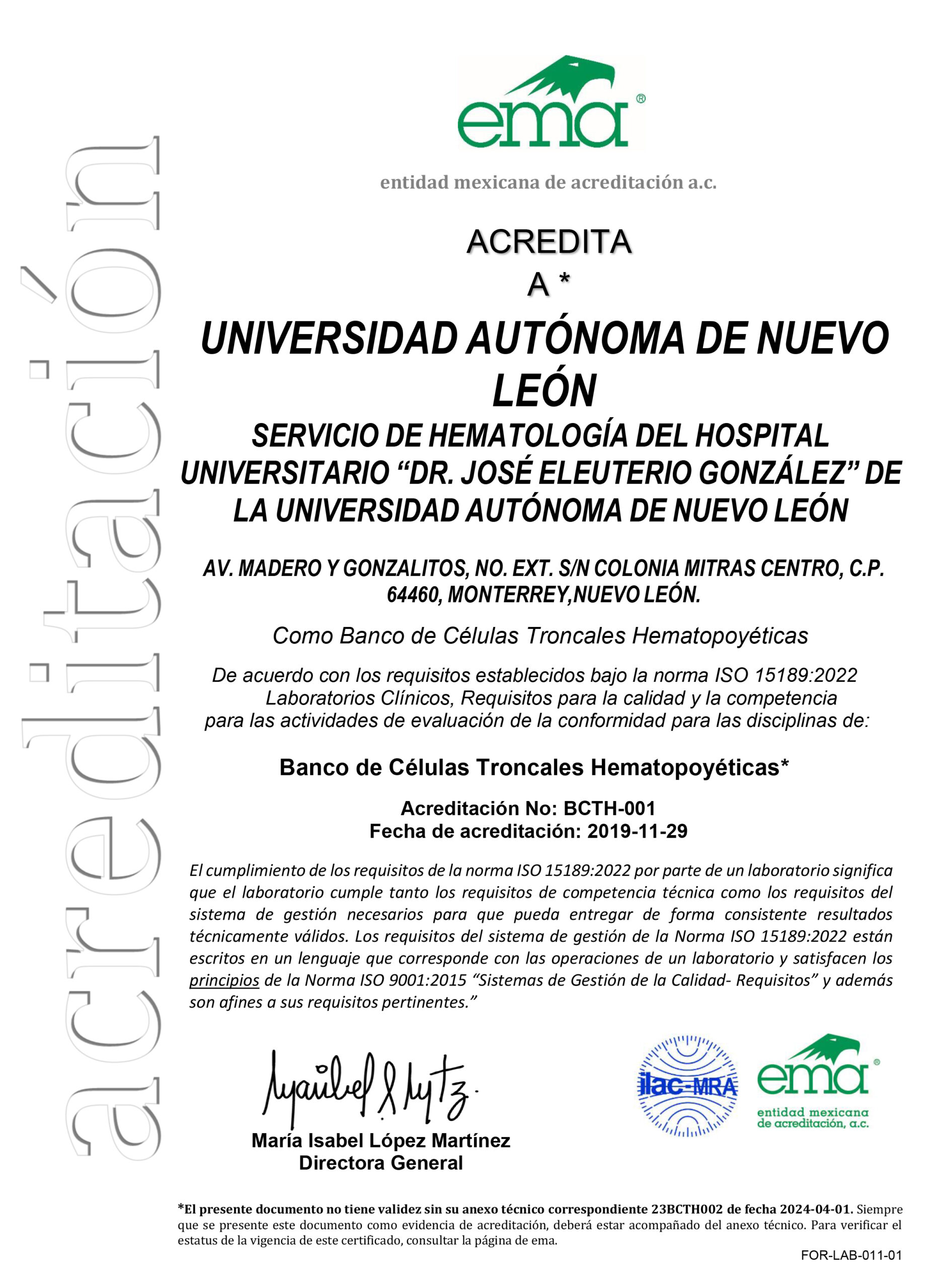 Cerificado de Acreditación