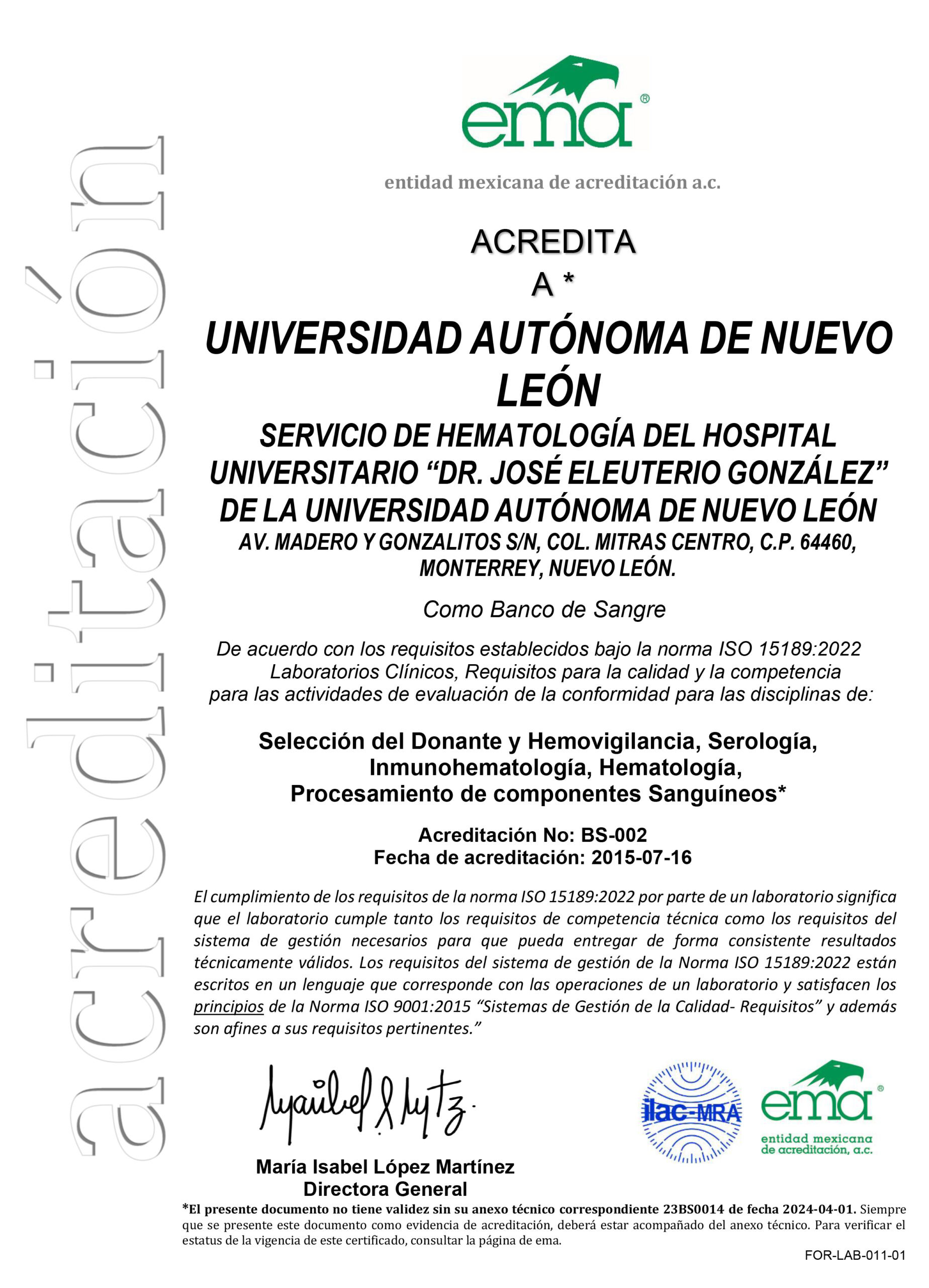 Cerificado de Acreditación