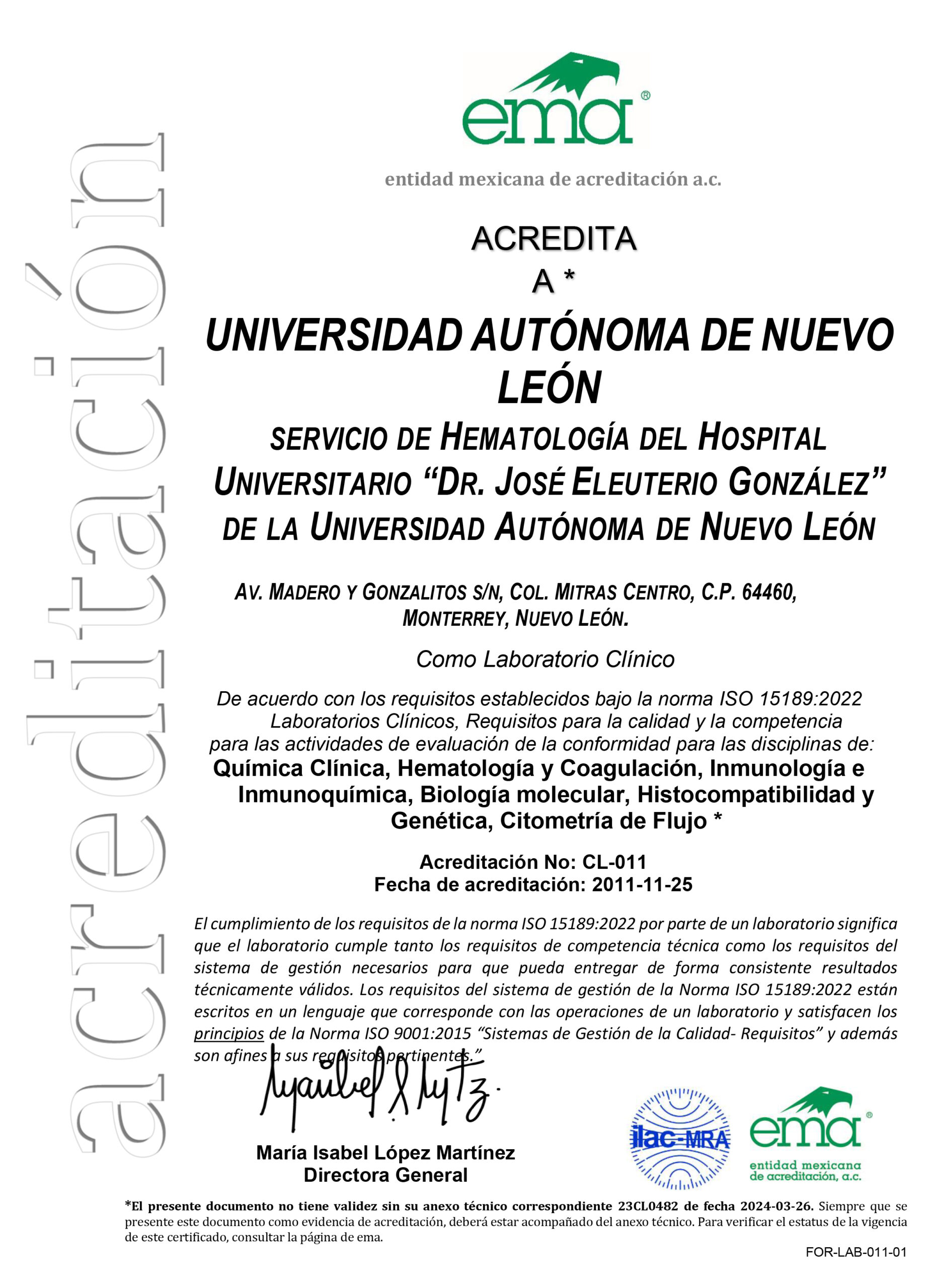 Cerificado de Acreditación